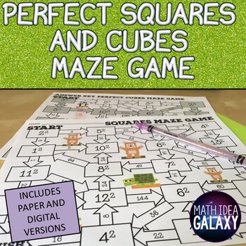 Preview of Perfect Square and Cubes Exponents Digital Resource