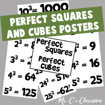 Preview of Perfect Squares and Perfect Cubes Posters