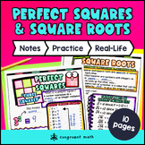 Perfect Squares and Square Roots Guided Notes & Doodles | 