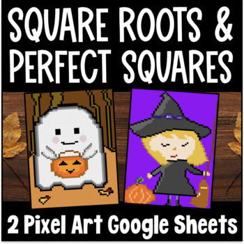 Preview of Perfect Squares and Square Roots Pixel Art | Google Sheets | Root Equations