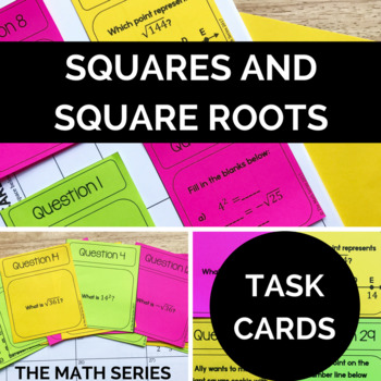 Preview of Perfect Squares and Square Roots Task Cards!