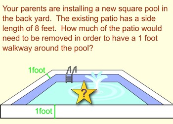 Preview of Perfect Squares and Square Roots Word Problems