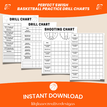 Preview of Perfect Swish- Basketball Practice Drill Charts