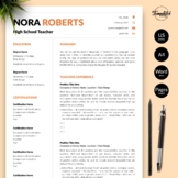 Perfect Teacher Resume - Nora Roberts / Teacher CV for MS 