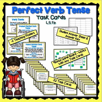 Preview of Perfect Verb Tense Task Cards L.5.1.b