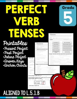 Preview of Perfect Verb Tenses L.5.1.B Worksheets Distance Learning