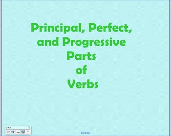 Preview of Perfect and Progressive Tenses of Verbs Smartboard File