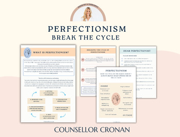 Preview of Perfectionism Worksheets, Teen mental health, ACT therapy, anxiety, DBT skills