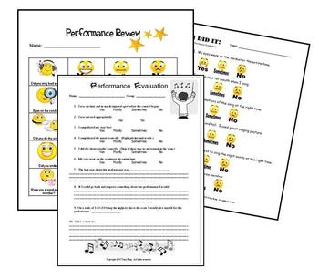 Preview of Performance Evaluation Pack for Music Class