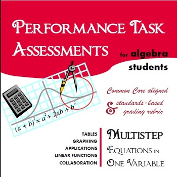 Preview of Performance Task Assessment: Multistep Equations for Algebra 1