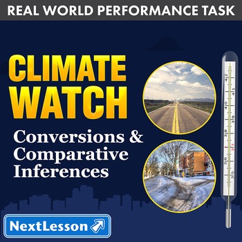Preview of Performance Task - Conversions & Comparative Inferences - Climate Watch: AK & WA