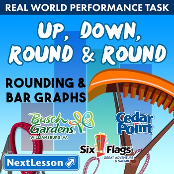 Preview of Performance Task - Rounding & Bar Graphs - Up, Down, Round & Round:Busch Gardens