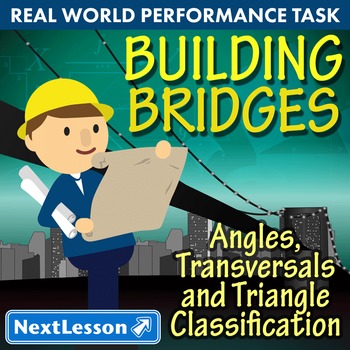 Preview of BUNDLE - Performance Tasks - Angles, Transversals & Triangle - Building Bridges