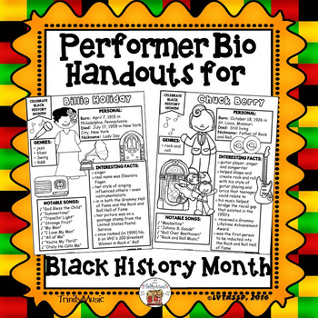 Preview of Performer Biography Handouts (Black History Month)