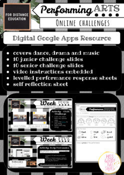 Preview of Performing Arts Challenges Distance Education Google Resource Dance Drama Music