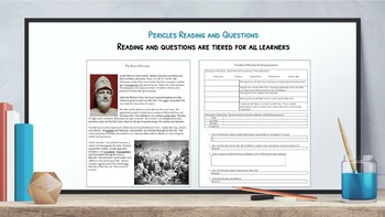 Preview of Pericles Reading and Questions- Tiered for all student types