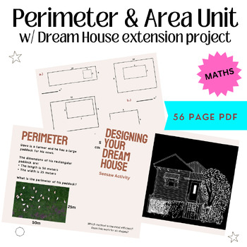 Preview of Perimeter & Area Unit Plan With Dream House Extension Project