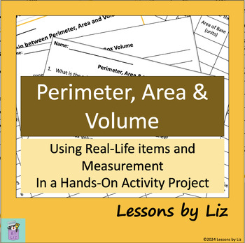 Preview of Perimeter, Area & Volume Hands-on Activity Project