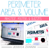 Perimeter, Area, Volume Worksheets, Anchor Charts, & Assessments