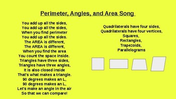 Preview of Perimeter, Area, and Angles Song