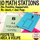 Perimeter, Area, and Volume Stations