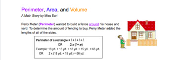 Preview of Perimeter, Area, and Volume: A Math Story