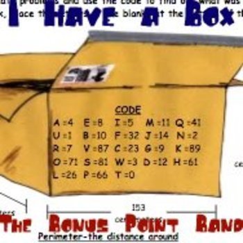 Preview of Perimeter, Area, and Volume Song and a Sheet: "I Have a Box"