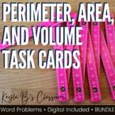 Perimeter, Area and Volume Task Card Bundle