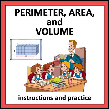 Preview of Perimeter, Area, and Volume - instructions and practice