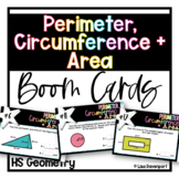 Perimeter Circumference and Area- Geometry Boom Cards