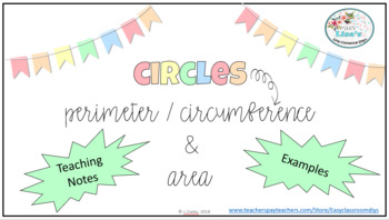 Preview of Perimeter / Circumference and Area of a Circle
