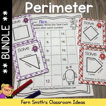 Preview of Perimeter Center Games Task Cards and Printables Bundle