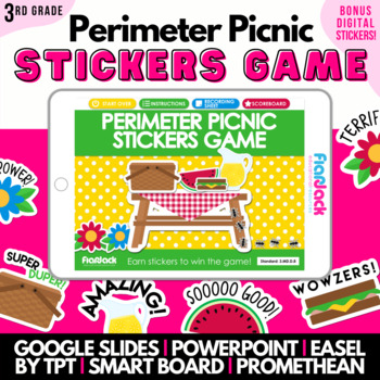 Preview of 3rd Grade Perimeter Math Game | Easel Google Slides PowerPoint Smart Board