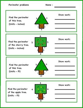 Preview of (EDITABLE) Perimeter Practice. Find perimeter of a tree