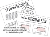 Perimeter Practice - Find the Missing Side & Perimeter Spin