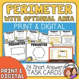 Perimeter Task Cards with Area - Print & Digital Practice 