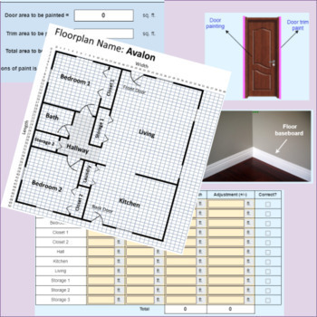 Preview of Perimeter: Trim Paint Estimation (Interactive Digital Worksheet)