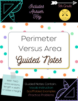 Preview of Perimeter Versus Area Guided Notes