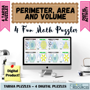 Preview of Perimeter & Volume Digital English Tarsia Puzzles