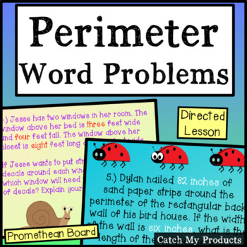 Preview of Perimeter of Rectangles Word Problems for the Promethean Board