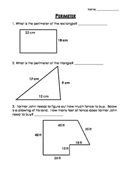 my homework lesson 2 perimeter answer key