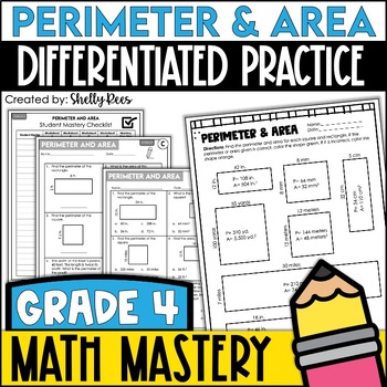 Preview of Perimeter and Area Worksheets 4th Grade