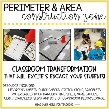 Preview of Perimeter and Area Construction Zone {Classroom Transformation}