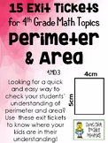 Perimeter and Area Exit Tickets - Set of 15 - for 4th Grade