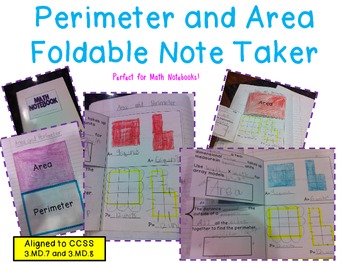Preview of Perimeter and Area Foldable Note Taker