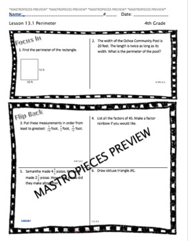 my homework lesson 9 area and perimeter