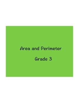Preview of Perimeter and Area Intro or Review with challenges