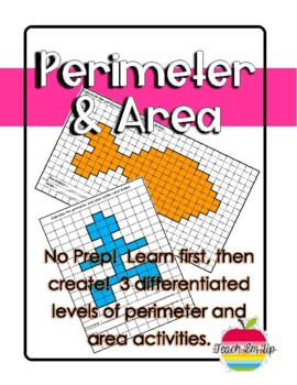 Preview of Perimeter and Area - Learn then Create! Classroom or Distance At Home Learning