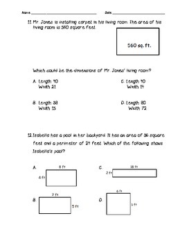practice and apply perimeter and area worksheets