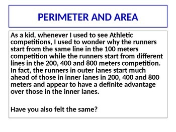 Preview of Perimeter and Area - Sample Presentation